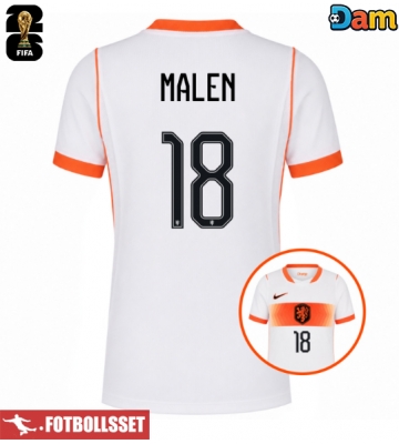 Nederländerna Donyell Malen #18 Bortatröja Dam VM 2026 Kortärmad
